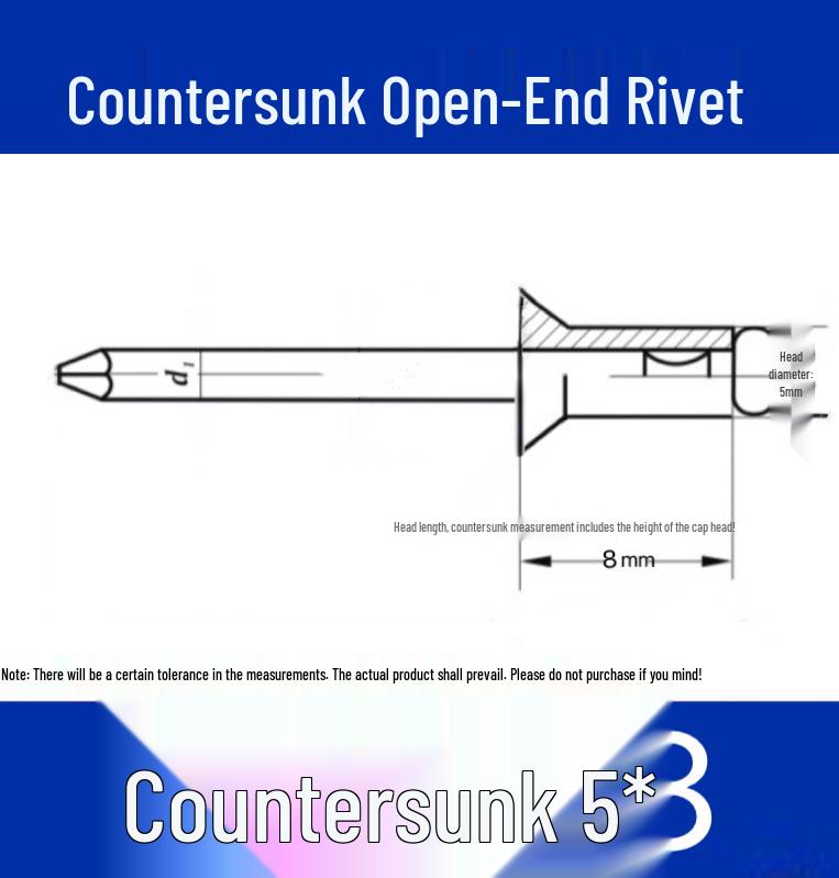 Aluminum Flat Head Iron Core Countersunk Pop Rivets