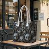 Gothic Skull Pattern Fashion Tote Bag Stylish Portable Casual Daily Carry Handbag