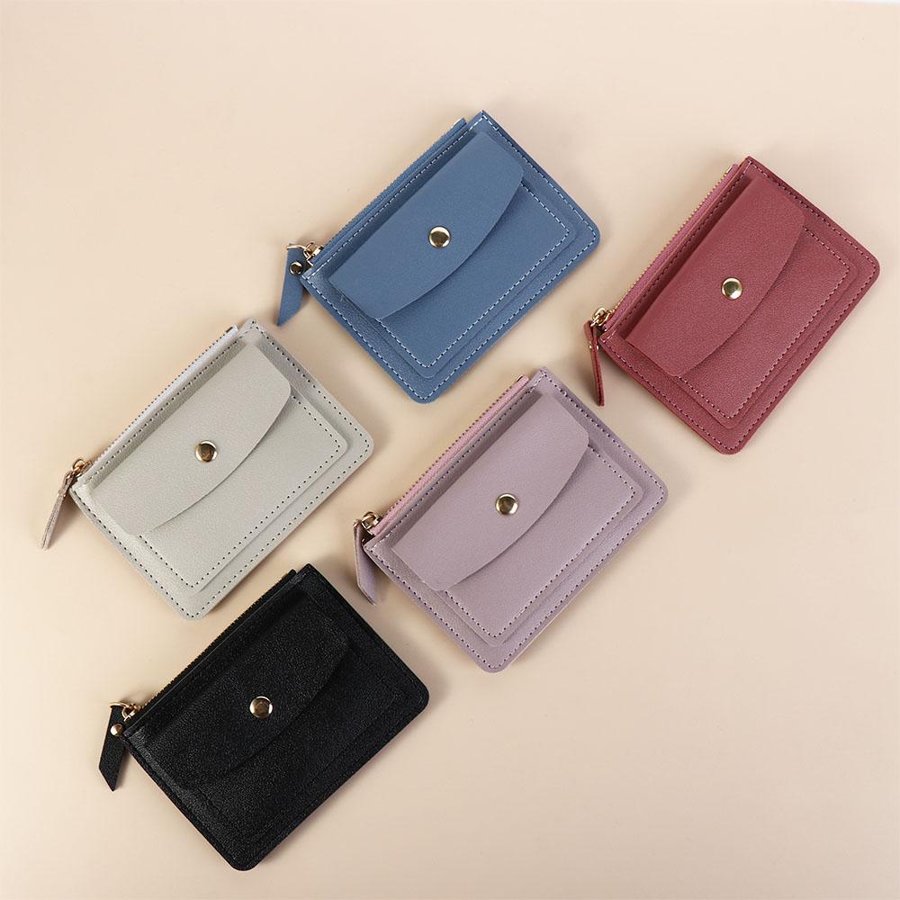 

Multifunctional Hasp Wallet Small Short Credit Card Holder Fashion Zipper Short Wallet Girls сірий