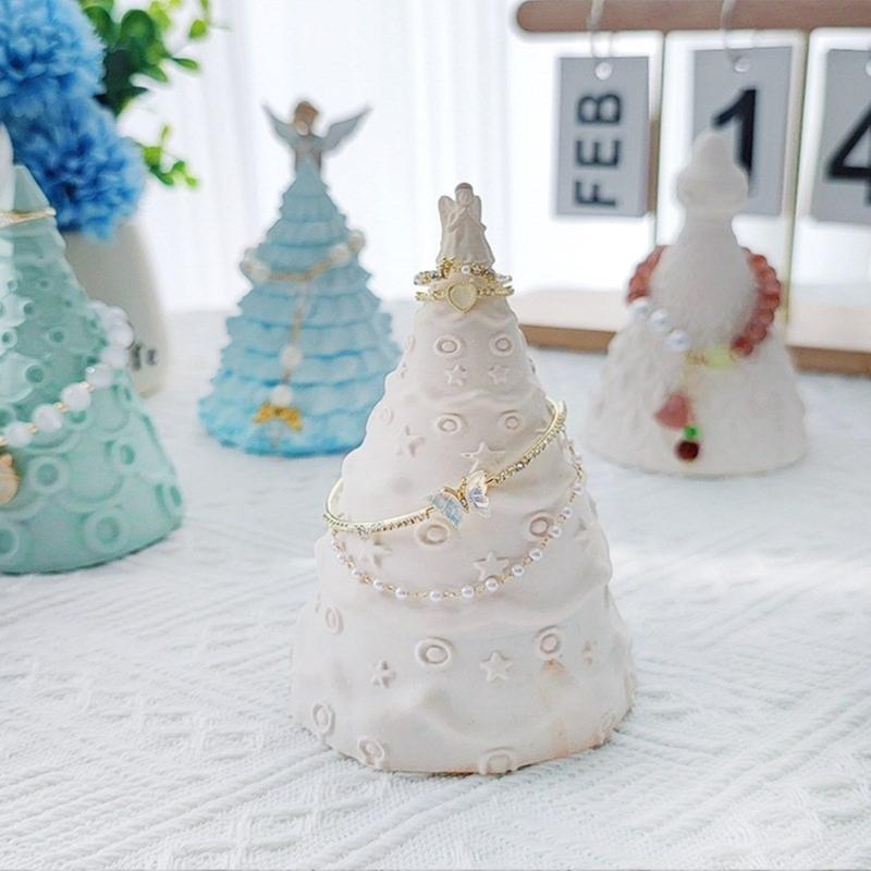 Delicate Christmas Tree Silicone Mold DIY Geometric Jewelry Holder Molds Aromatherapy Soap Casting Mould Handmade Gift