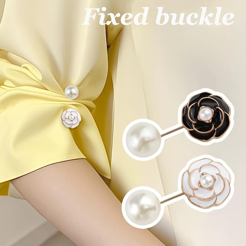 2Pcs Fashionable and Elegant Flower Brooch, Suitable for Shirts, Skirts Fixed, Waistband Closed, Collar Anti-light
