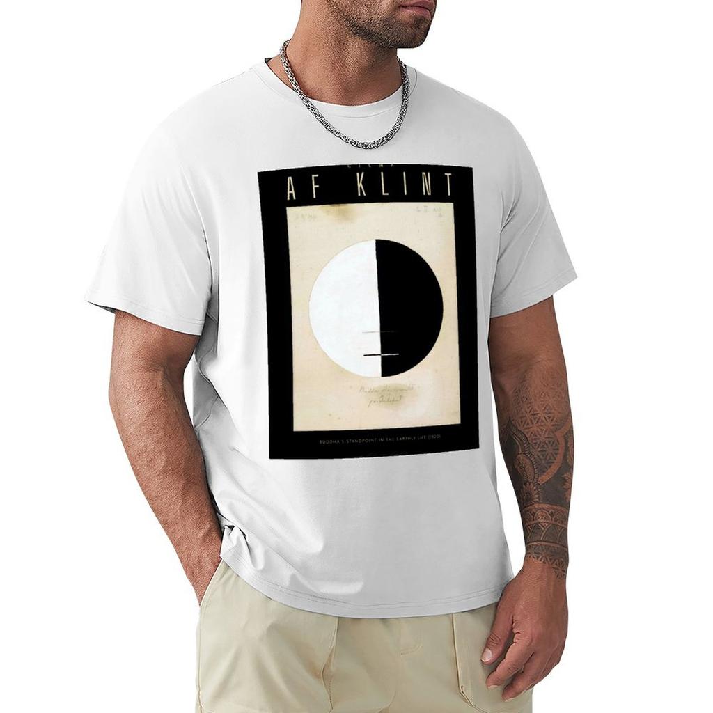Poster of Hilma Af Klint Buddhas Standpoint In the Earthly Life No 3a 1920 TShirt Casual Basic Short Sleeve TShirt