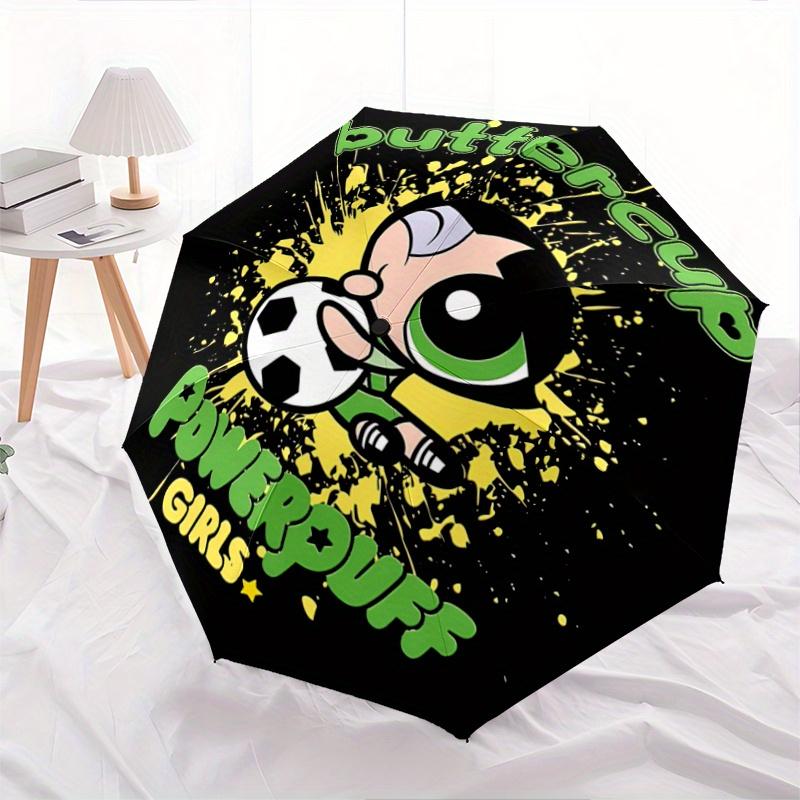 

1pc Buttercup s Soccer Splash Automatic Open/CloseUmbrella-CuteUmbrella with Cute Design, Portable 3-Fold Compact Umbrella for Men & Women, Valentine