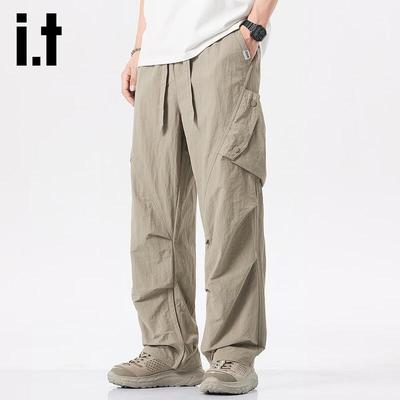 Izzue Men's Summer Thin Straight-Leg Casual Pants