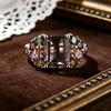 Natürlicher Rauchquarz, Turmal 925 Silberring für Damen, Eleganter Luxus Edelsteinschmuck, Jubiläumsbankett, Hochzeitsgeschenk