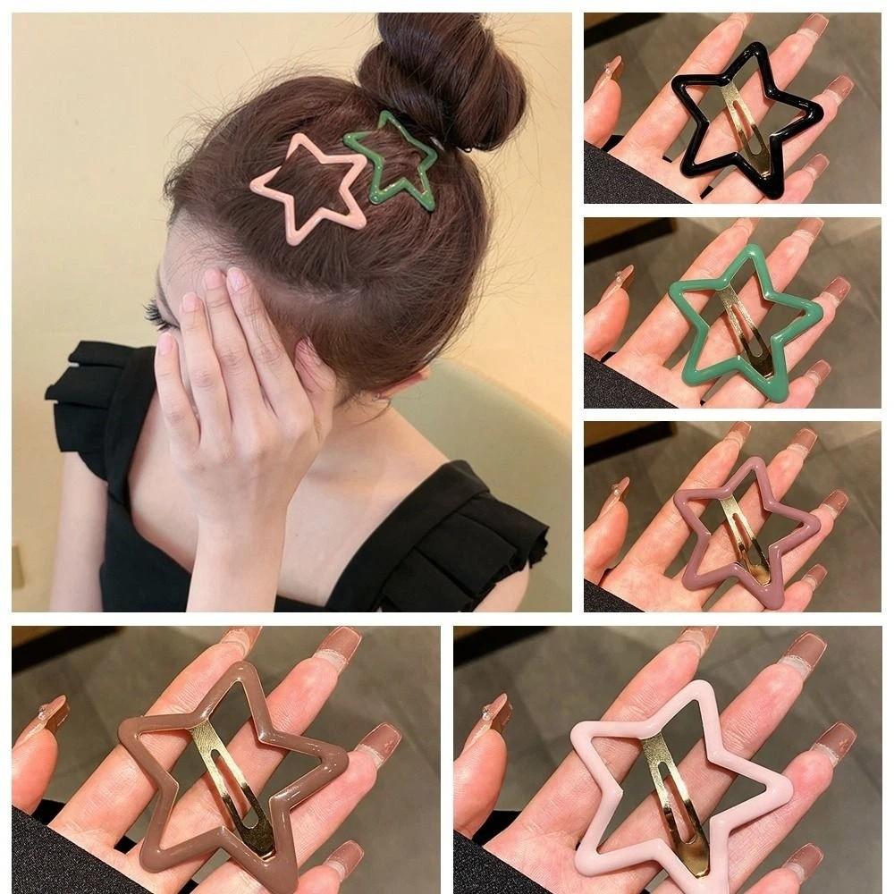 Pentagonal Star Side Barrettes Zinc Zinc Alloy Y2k Hairpin Personalized Star BB Hair Clip  Girls