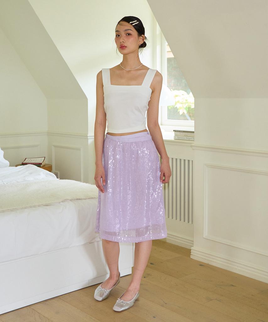 Salon De Yon Spangled Layered Skirt Set_ Purple