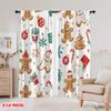 2 szt., drukowanie płaskie 2D Popularne Zasłony Świąteczne Ciasteczka Świąteczne Prezenty (4) Trwały poliester (bez pręta) Wszechstronny All Ldeal