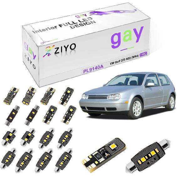 

PL9108A - LED Interior Light Kit Package Replacement for Volkswagen Golf GTI MK6 MK7, Xenon White Dome Light Bulbs Upgrade Error Free (MK6/MK7 MK4 1997-2004 (11 Bulbs)