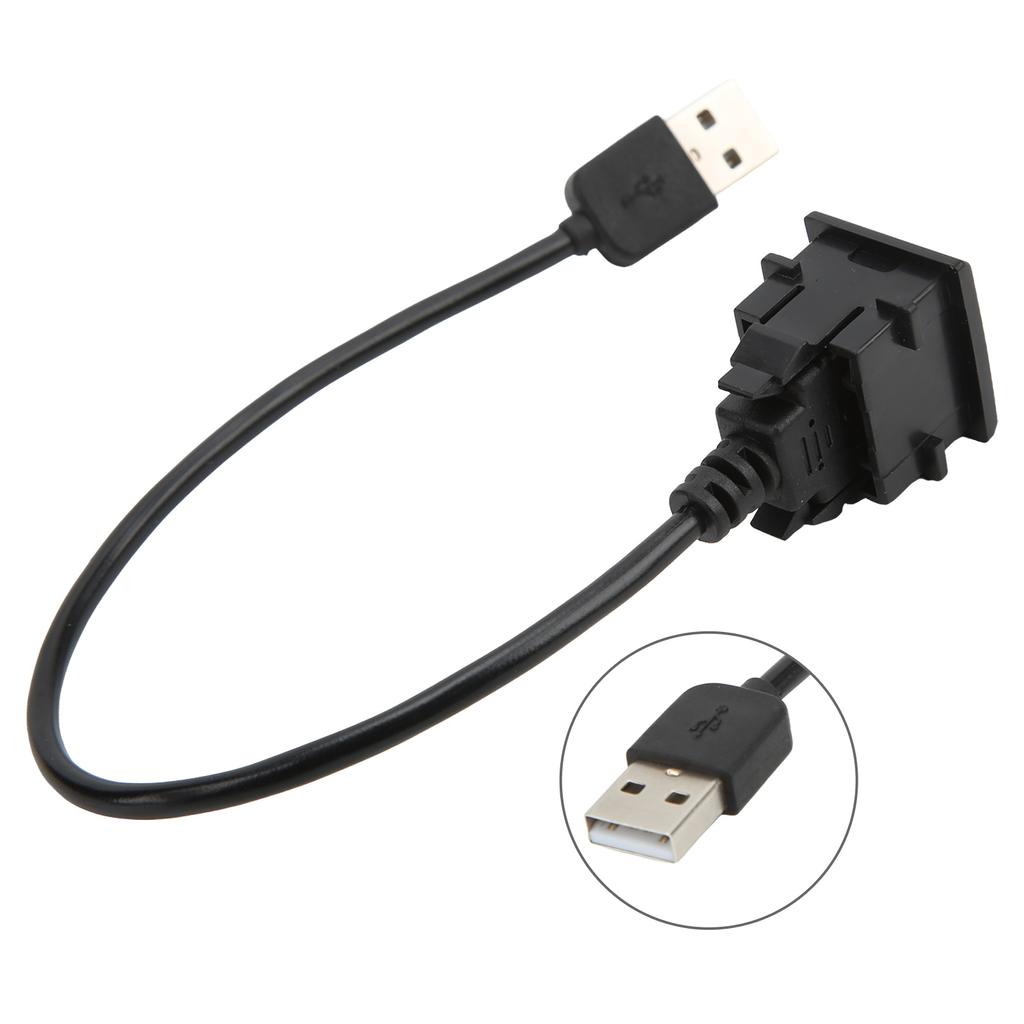 Car Wire USB Outlet Extension Male To Female Multiple Protection 12V‑30V Input Replacement for Camry Prius