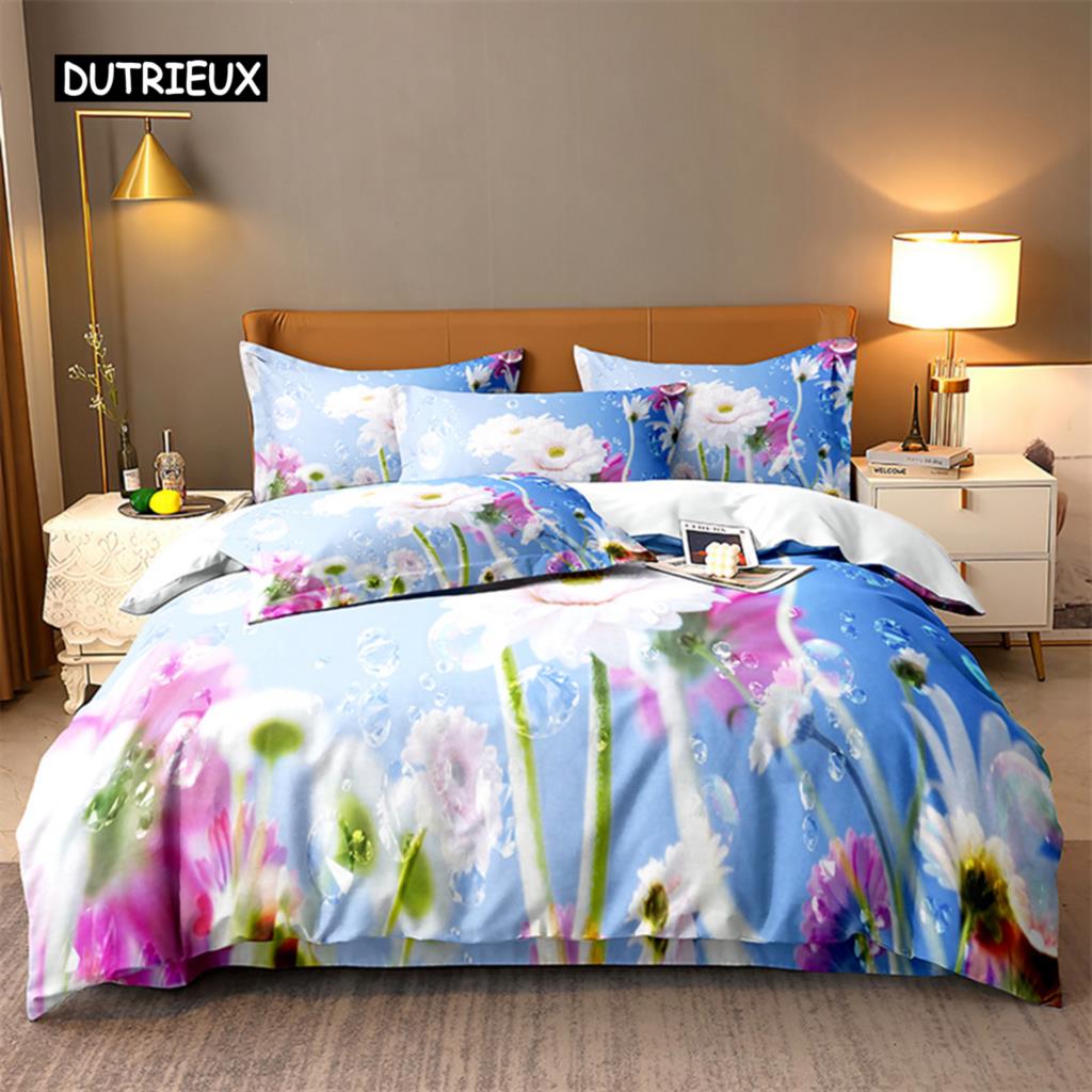 Butterfly Flower Queen Bedding Set Duvet Cover Set Bedding Digital Printing Bed Linen King Size Duvet Cover Set Bedding Set