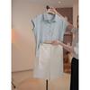 2026 Women's Chic Polo Collar Set: Stylish Solid Color Short Sleeve T-shirt for Summer Commutes