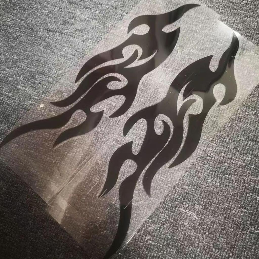 Fizepgo Motorcycle Sticker, Flame Decal - 2 Waterproof Emblem Design for Bumper Truck Golf Cart Mailbox Window Suitcase