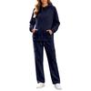 Women's -Lined Casual Hoodie and Sweatpants 2 Piece Set with Pockets Long Sleeve