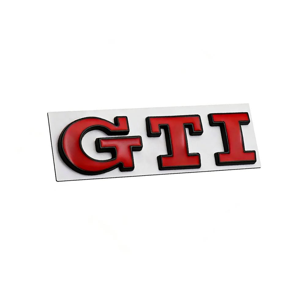 GJWPC1 GTI 3D Metal 1pcs GTI Logo Car Rear Trunk Emblem Side Sticker for VW Golf5 6 7 8 Polo Jetta Tiguan Passat T-Roc MK2 MK5 MK7