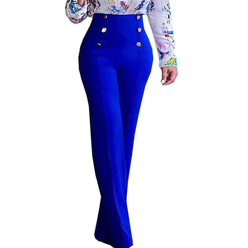 Women Fashion Wide Leg Pants Strech Trousers Ladies Flared Trousers Loose Pants High Waist Slacks Female Solid Color Suit Pants Straight Trousers