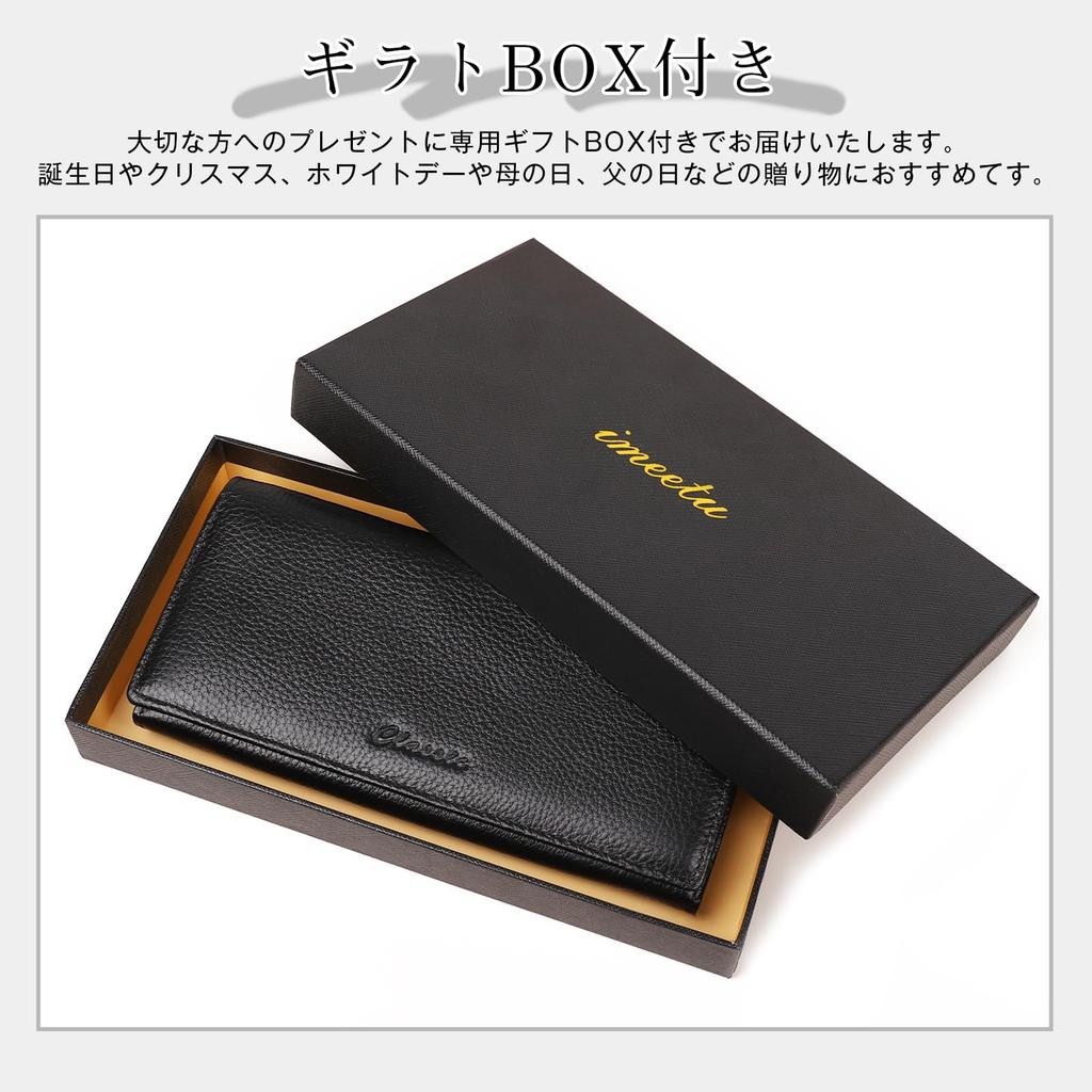 Genuine Leather Clasp Long Travel Large with Coin Two Gift Box Casual [imeetu] Women's Wallet, Wallet, Wallet, Capacity, Soft, Purse, Compartments,