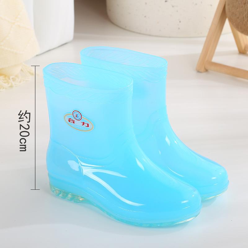 Long rain boots women's fashion rain shoes women's adult no lining high tube waterproof shoes quick-drying rubber shoes summer