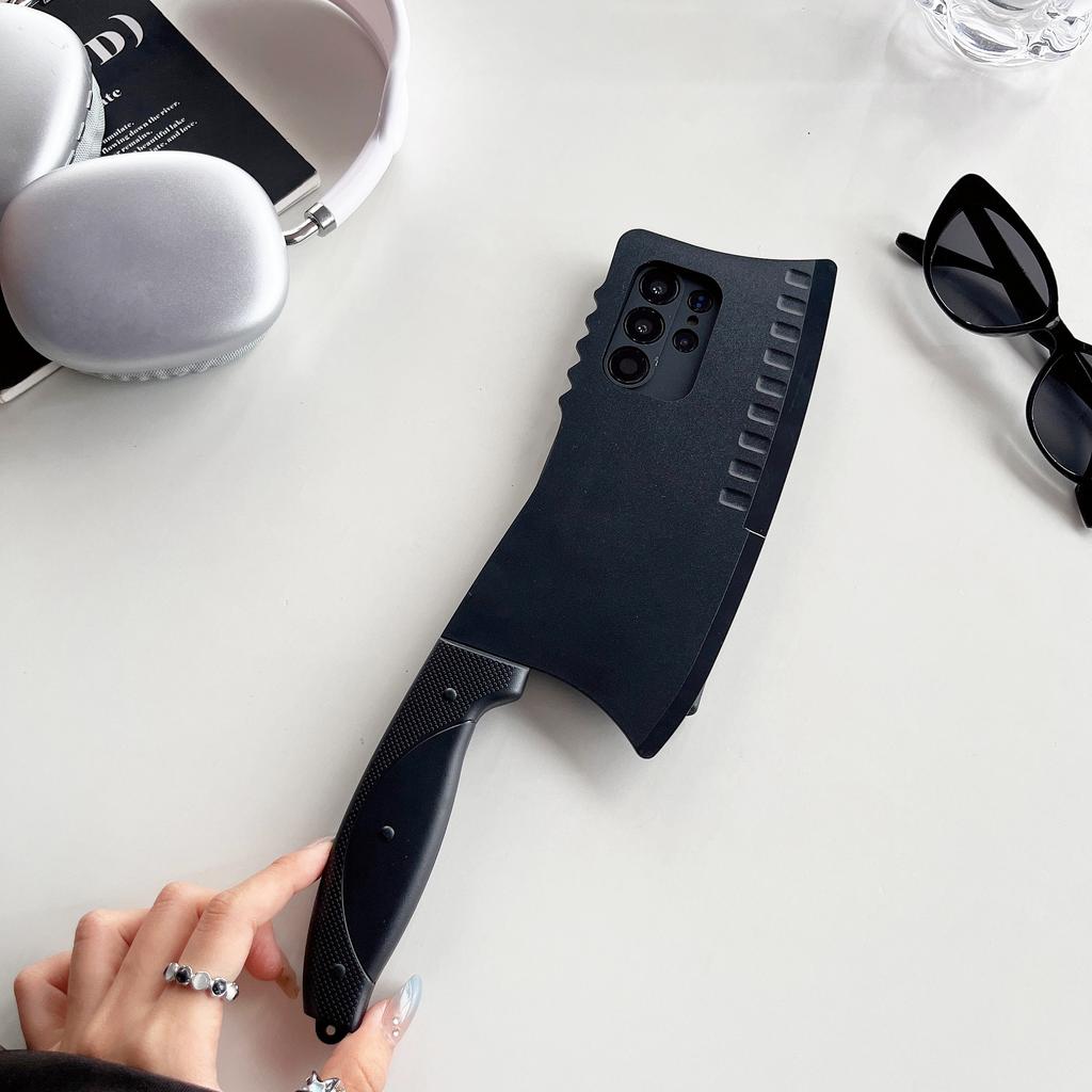 Custodia Divertente per Telefono 3D Simulazione Coltello da Cucina Chopper da Cuoco per Samsung Galaxy S21 S22 S23 S24 Plus S25 Ultra Copertura Antiurto
