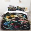Duvet Covers Demon Slayer Bedding Sets Cartoon Comforter Bed Linen Boys Kids Single Double Size Soft Bedclothes Home Decor Anime