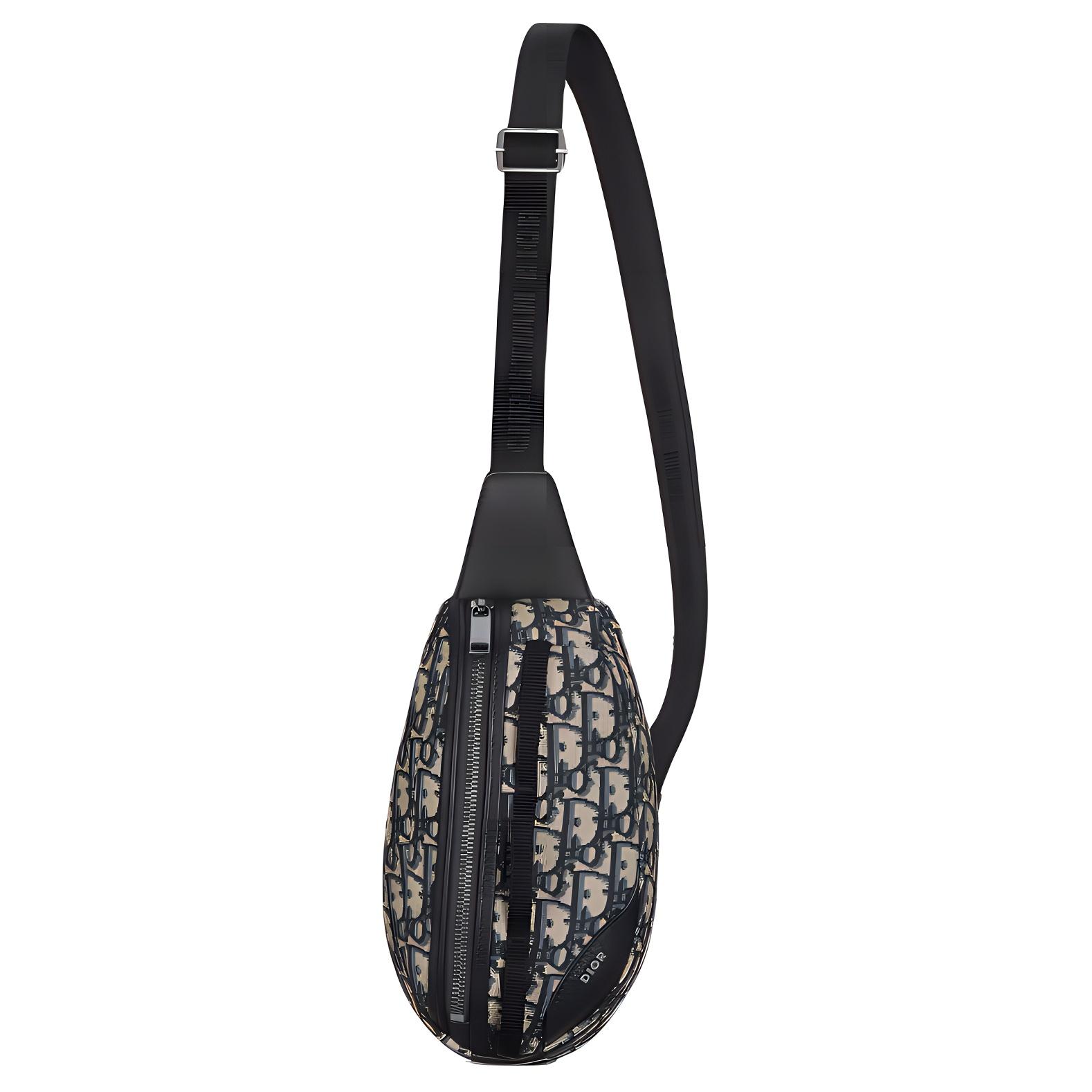

Dior Scarab Adjustable Shoulder Strap Zipper Closure Oblique Print Fabric Crossbody Shoulder Bag Mini Men bags Beige Black 2ESBC311YKY-H05E Basic Set (Bag+Dust Bag)