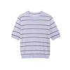 European Style Women's Striped Round Neck Short-Sleeve Top - Spring 2026 Collection (Picture Color)