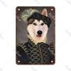 Metal Sign Gentleman Dog Wall Decor, Vintage Tin Plate for Living Room 20x30 cm