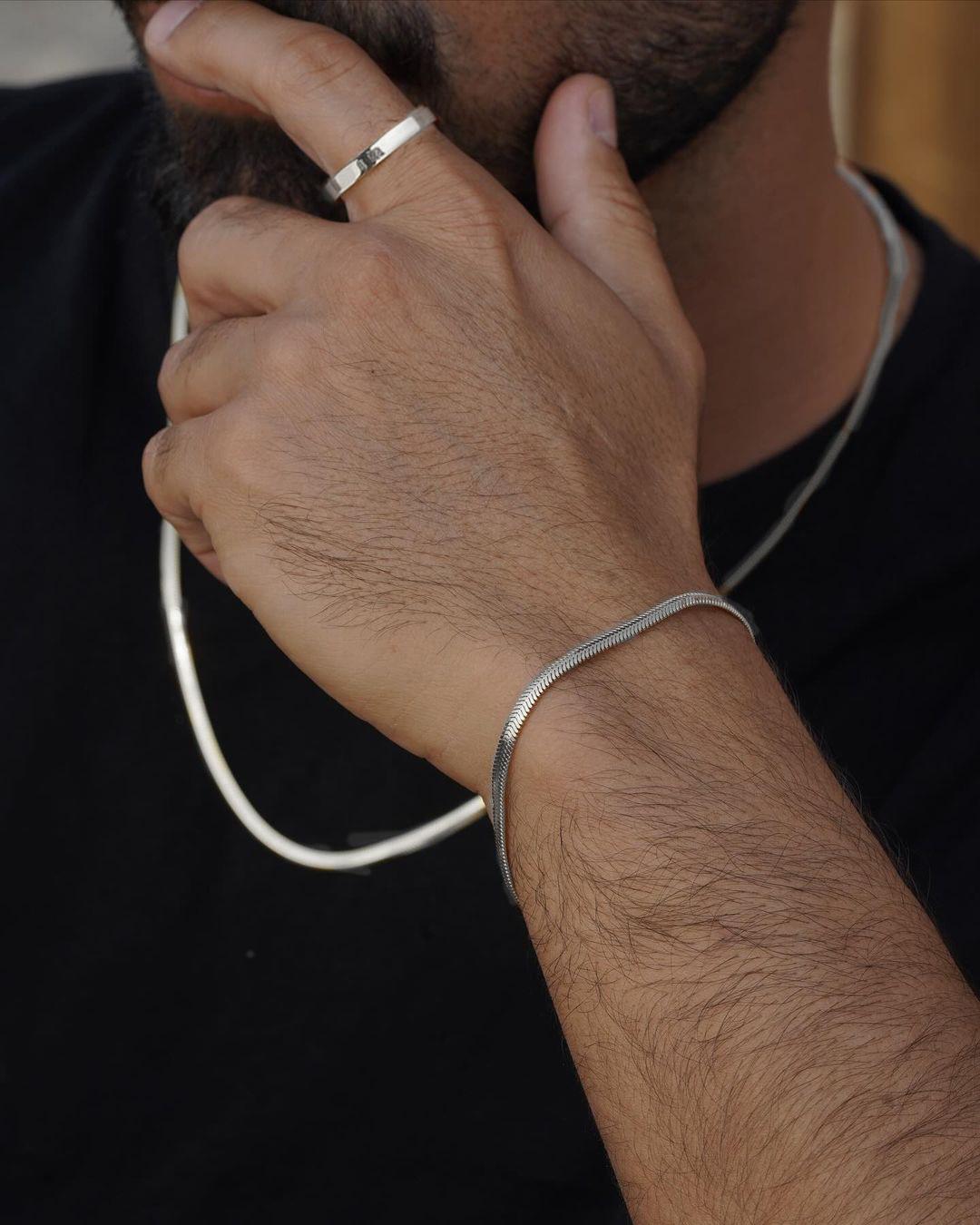 

17KM 3 шт. браслет из нержавеющей стали ожерелье кольцо для мужчин и женщин ретро простой и персонализированный панк хип-хоп комплект ювелирных изделий модные подарки