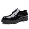 Lacquer Leather Men's Shoes Minimalist Trendy Designer Style Dress Up Party Busines Fashiona Street Quality Shoes Youth Black