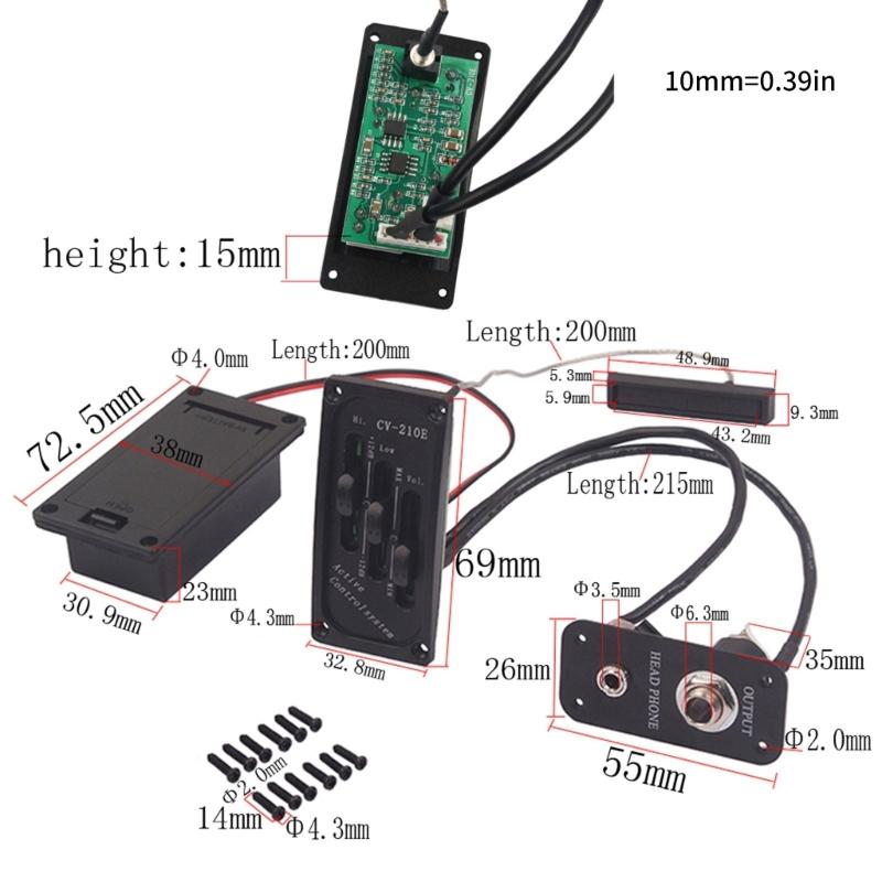 Active Violin Sound Control Accessory Equipped With Output Jacks and Noise Reduction Technology
