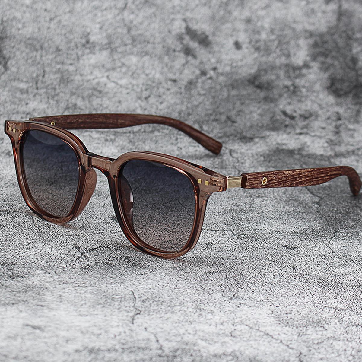 

Fashion Retro Wood Grain Sunglasses UV400 Protection for Men Women Outdoor Street Photography