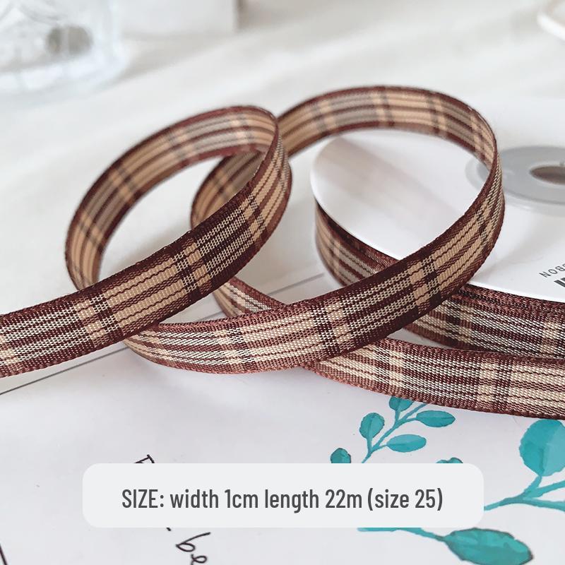 10mm kariertes Satinband für Haaraccessoires, Schleifen, Geschenkboxen & Bastelarbeiten