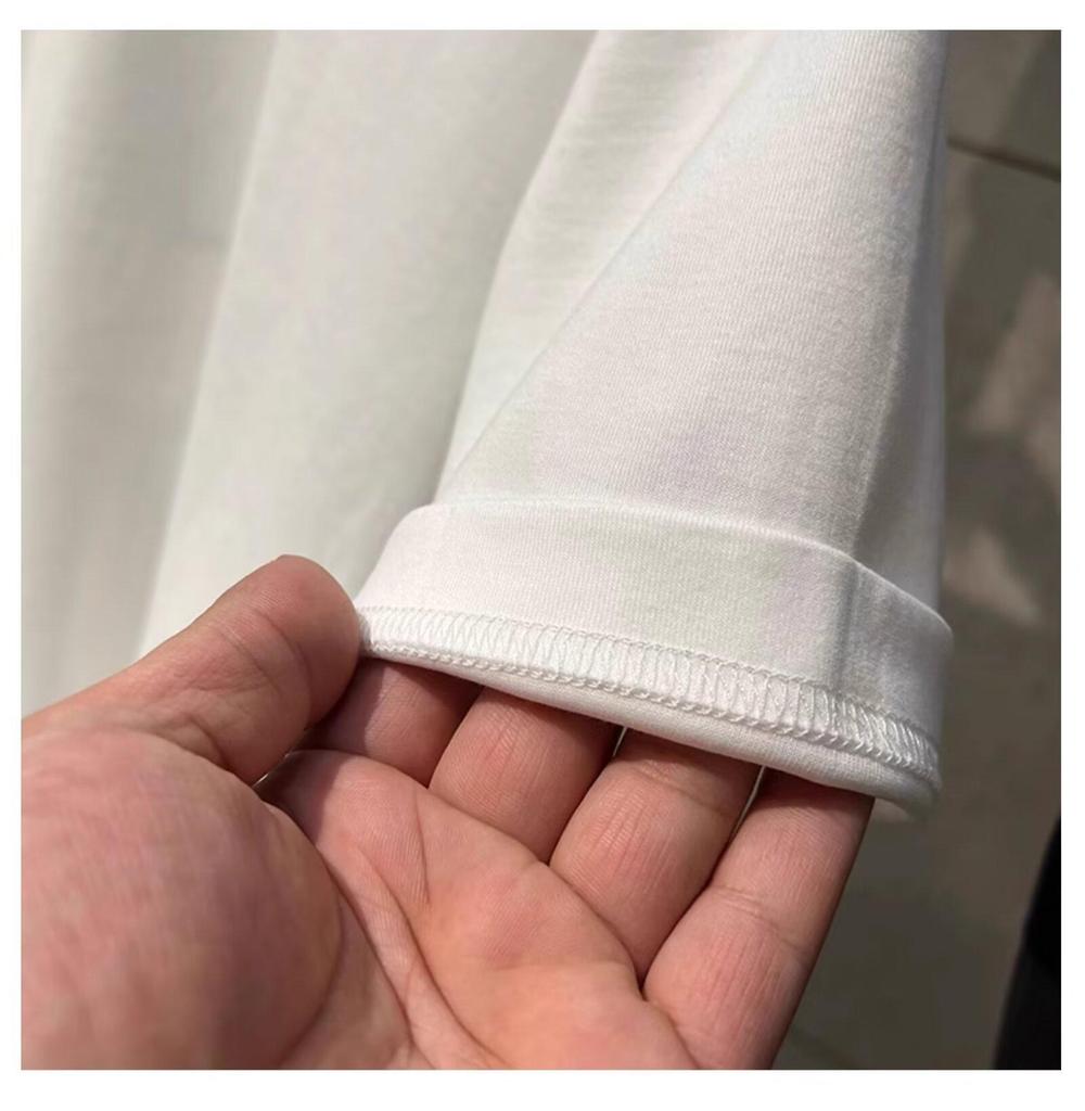 Herrenmode Kurzarm-T-Shirt, 2024 Trendiger lockerer Schnitt mit einfachem Druck.