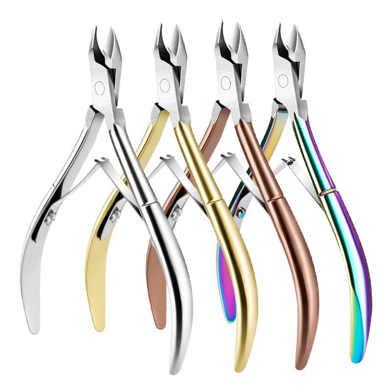 Professional D501 Stainless Steel Cuticle Nippers: Easy Hangnail and Dead Skin Removal, Double-Pronged Scissors for Manicures
