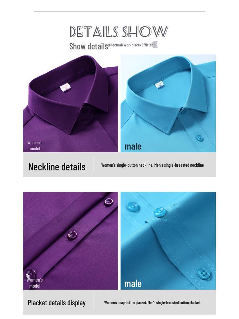 Unisex Bamboo Fiber Slim-Fit White Shirt – Wrinkle-Resistant Formal Wear for Spring/Summer Commuting