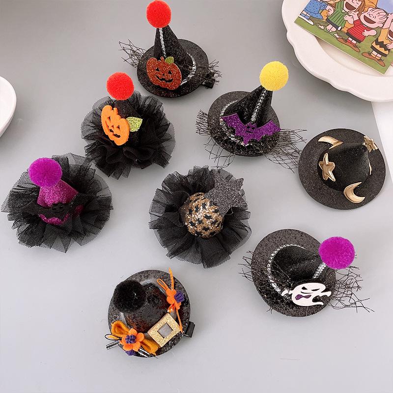Funny Pumpkin & Ghost Hair Clips for Kids - Halloween Festival Dark Style Costume Accessories