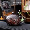 1 PCS Purple Ceramic Relief Single Dragon Phoenix Stone Scoop Pot Ball Hole Filter Large Capacity Purple Mud Retro Teapot