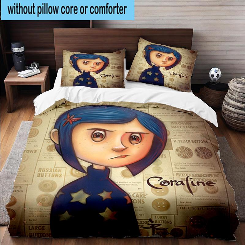 3PCS Moonlit Mystery Cora-line 3pcs Bedding,Including 3PCS Duvet Cover And 2pcs Pillowcases Perfect for Christmas,Ideal for Bedroom, Dormitory