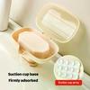 Creative Sucker Soap Dish Holder With Lid Self-Draining Soap Tray Case Portable Soap Container Box For Bathroom Accessories