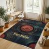 Vinyl Records Theme Soft Crystal Velvet Rug Custom Name & Text Print Non Slip Floor Rug for Bedroom Living Room