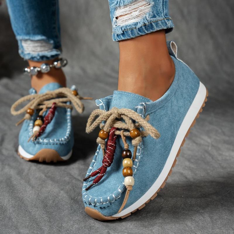 Women Flat Sneakers Lace-up Comfortable Shoes Women 2025 New Retro Style Leisure Shoes Spring Autumn Round Toe Sneakers Women