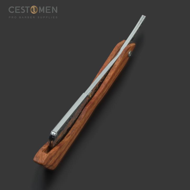 CESTOMEN Barber Classic Shaving Razor Blade Holder Men Wooden Handle Straight Edge Barber Razor Holder Folding Shaving Razor