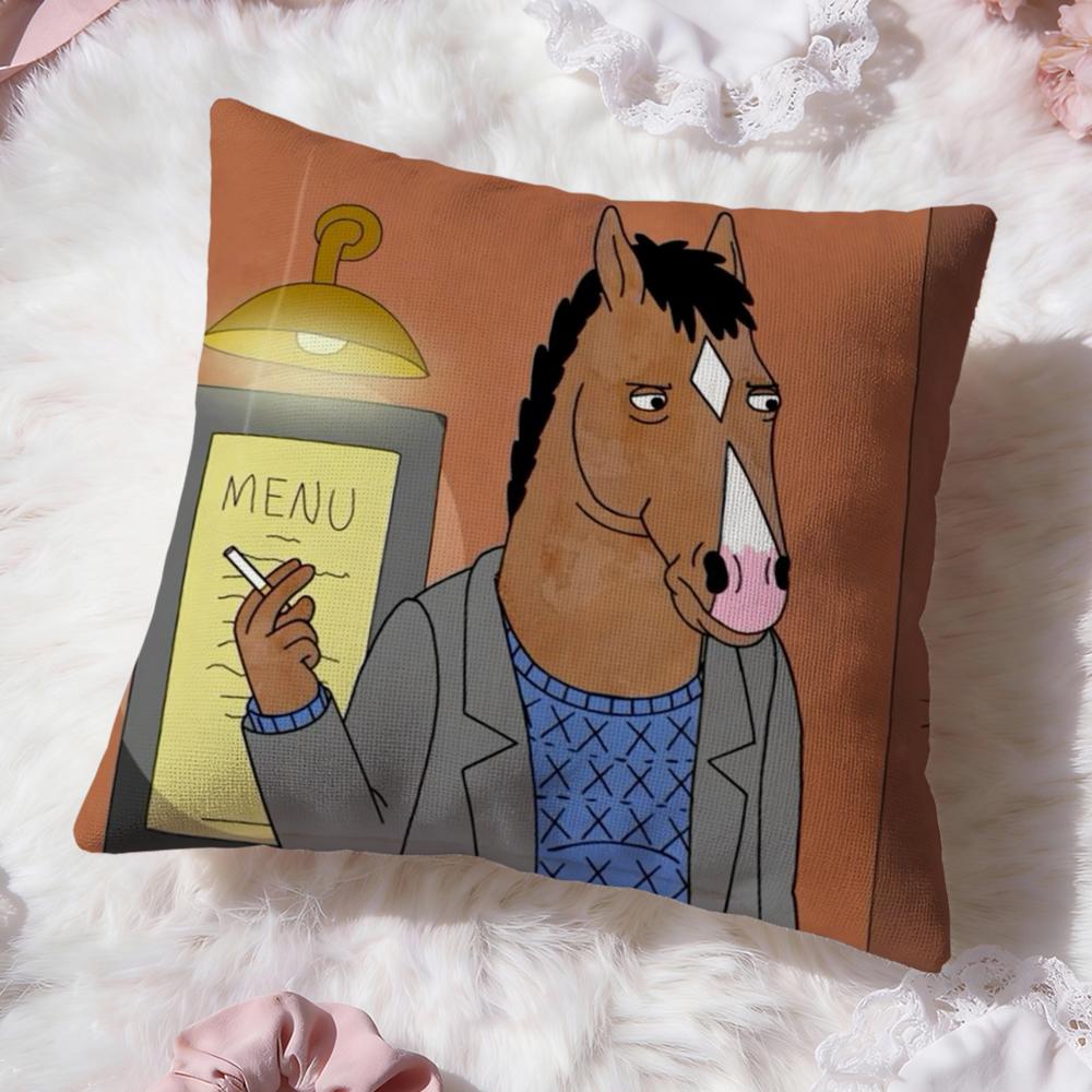 B-BoJack Horseman Cushion Cover Premium Comfort Reversible Pillow Cove -Two in One Design for Any Room & Car Interior