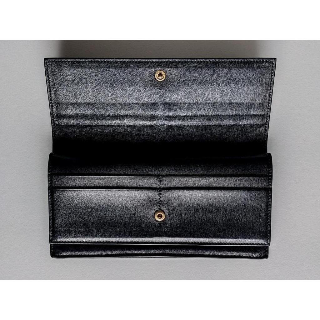 Used Bottega Veneta  Intrecciato / Long Wallet / Black / Double Hook / Double Flap