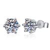 925 Sterling Silver Moissanite Six-Prong Stud Earrings for Women - Light Luxury, Versatile TikTok-Inspired Ear Cuffs