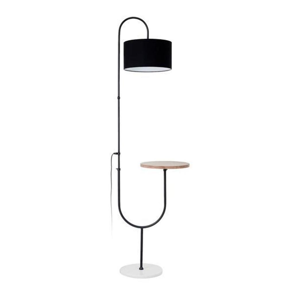 Lampă de podea Safir Light Oslo cu picior de marmură pentru masă de cafea neagră