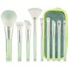 9Pcs Transparent makeup brushes set, blush brush, grooming brush, eyeshadow brush, loose powder brush, beauty tool with mesh bag