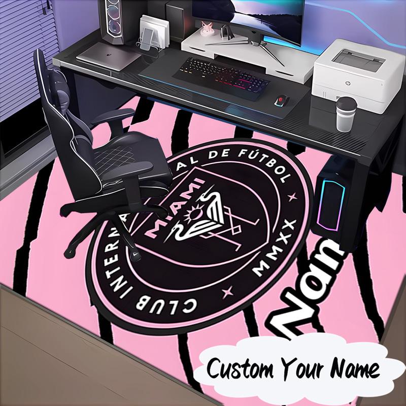 Custom Name International Miami Football Club Rug Game Carpet, Floor Mat for Bedroom Living Room Entryway Rug, Home Decor Gift for Christmas birthday
