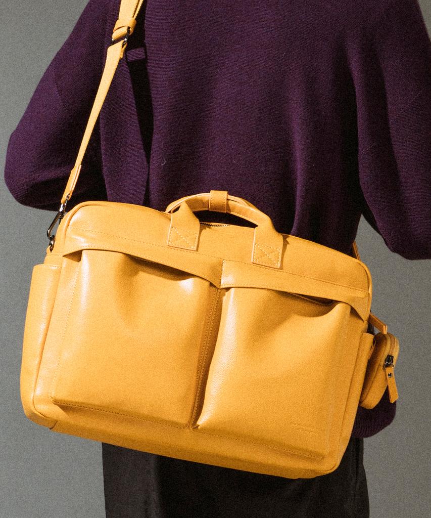Aged Gray Shrunken Briefcase (Mango)