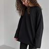 Womens Loose Fit Long Sleeve Cotton T-Shirt With Handcrafted Distressed Detail 2026 Casual Top